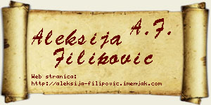 Aleksija Filipović vizit kartica